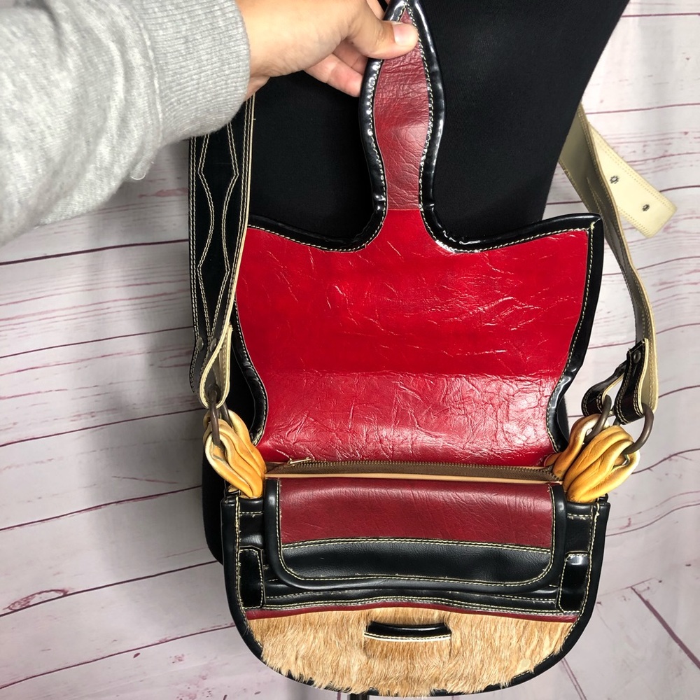 Vintage 70’s Jerico Calf Hair & Leather Crossbody - Picture 5 of 12